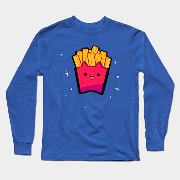 Cat Fries Long Sleeve T-Shirt by giraffalope